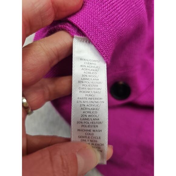 Loft Sweater Womens XL Wool Blend Cardigan Purple Pink Vneck - Picture 5 of 7